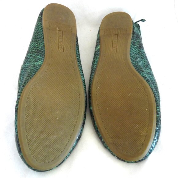 Talbots Green Snakeskin Flats - Picture 3 of 6
